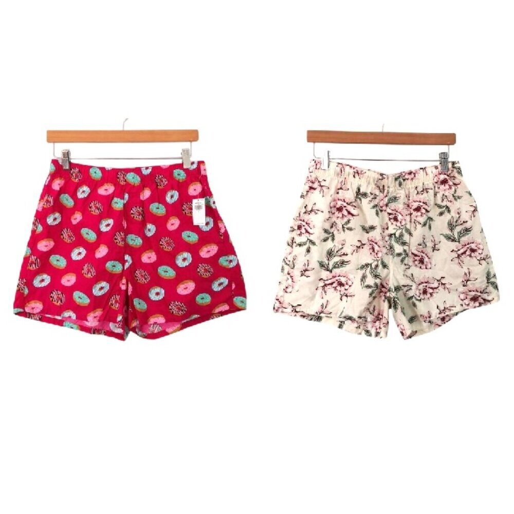 NWT Old‎ Navy Women's Boxer Pink Donuts And Floral Size M Set of 2